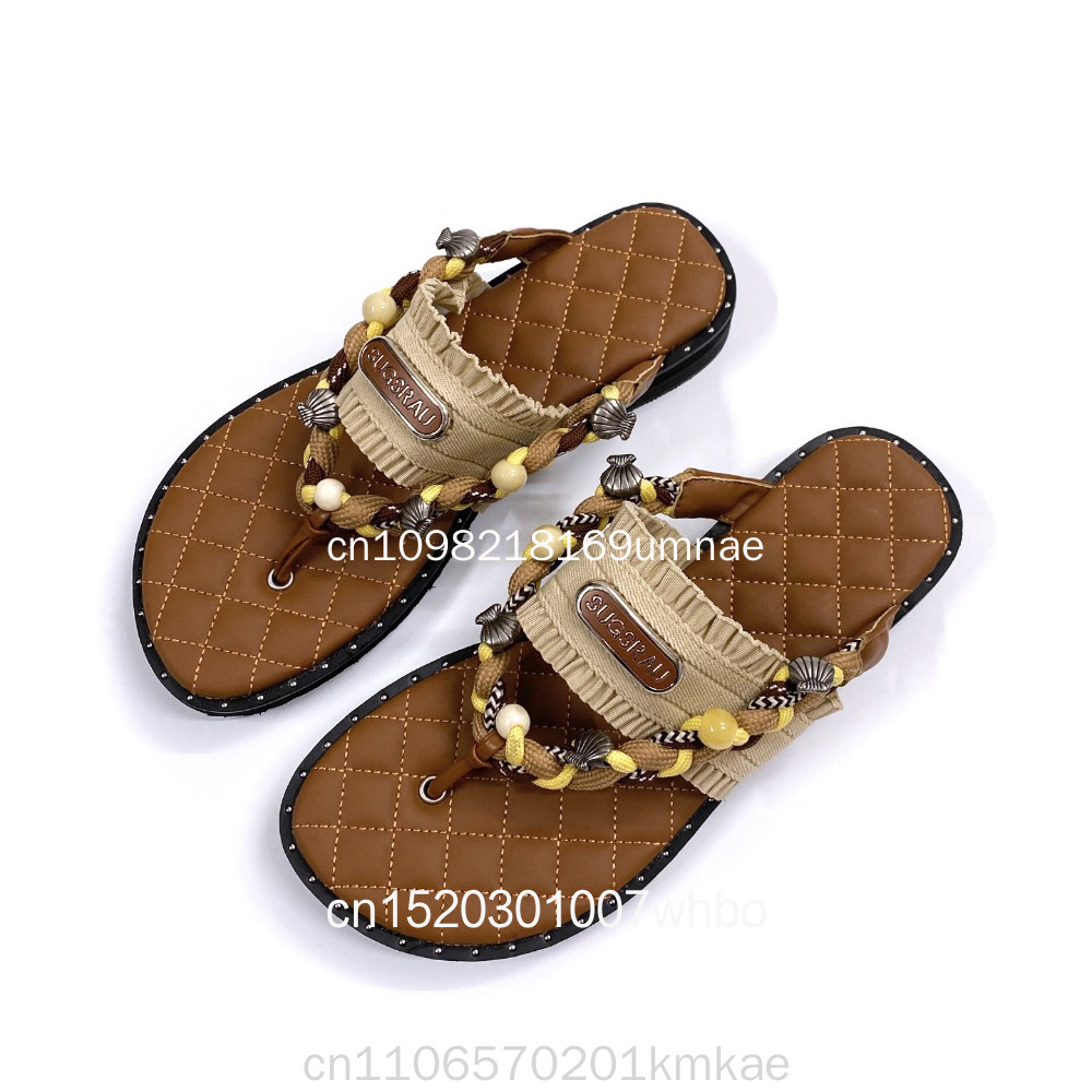 New Retro Woven Women's Slippe - Flip Flop Leather Men ulasan dan harga