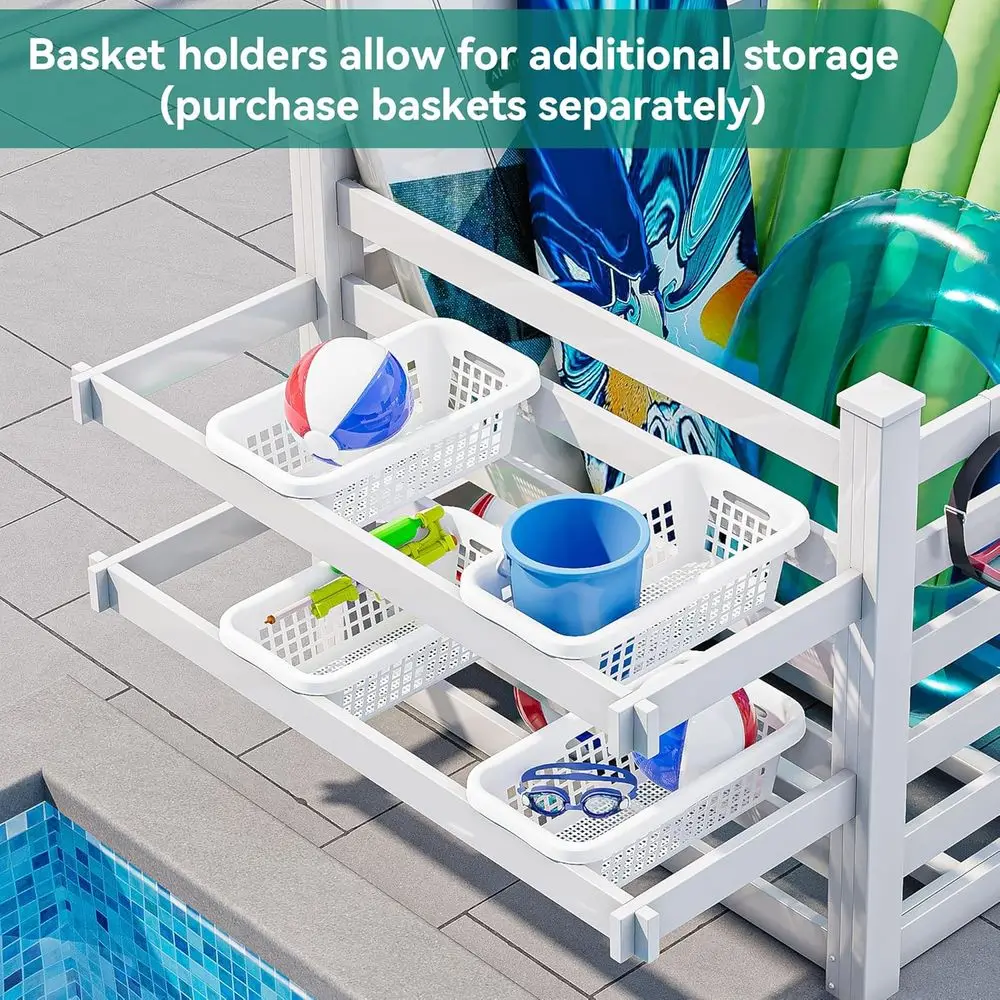 Pool Storage Bin with Towel Ra - Beach Towel Large ulasan dan harga