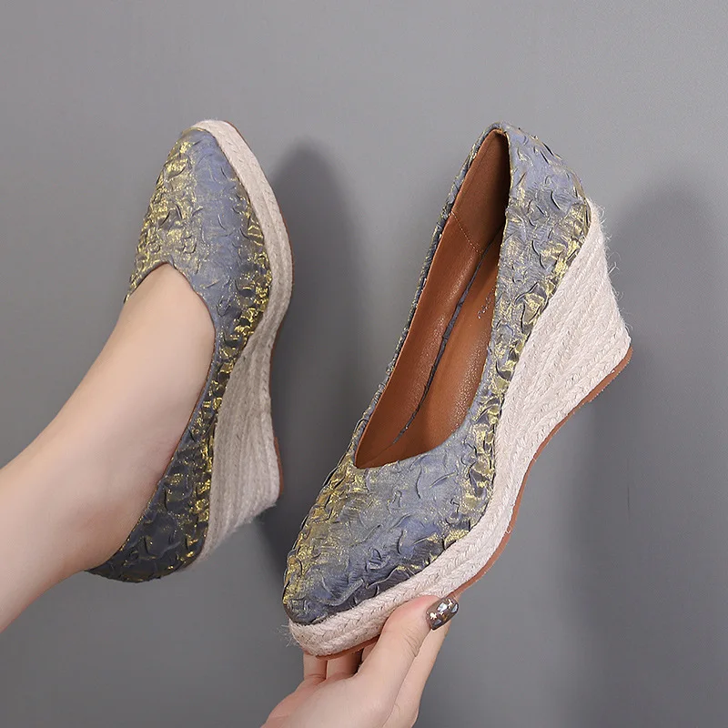 8cm Size 34-42 Breathable Comf - Espadrille Slip On ulasan dan harga