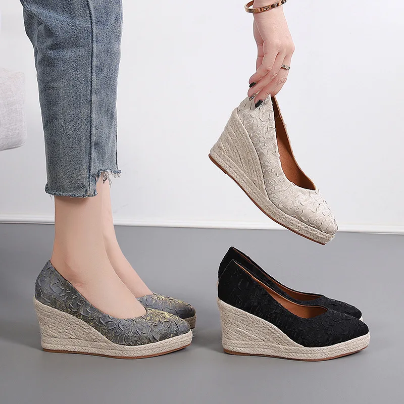 8cm Size 34-42 Breathable Comf - Espadrille Slip On ulasan dan harga