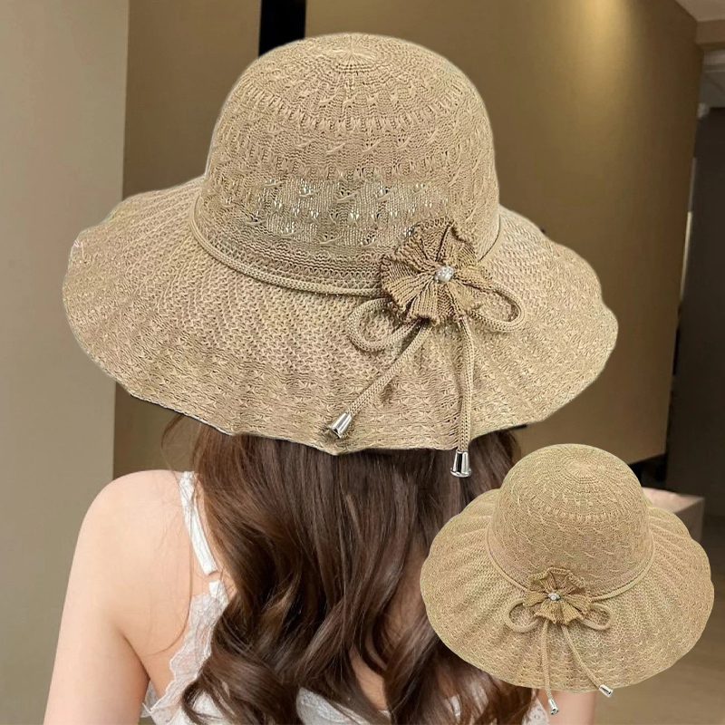 Bucket Hat Summer Sun Hat Wide - Bucket Hat Straw ulasan dan harga