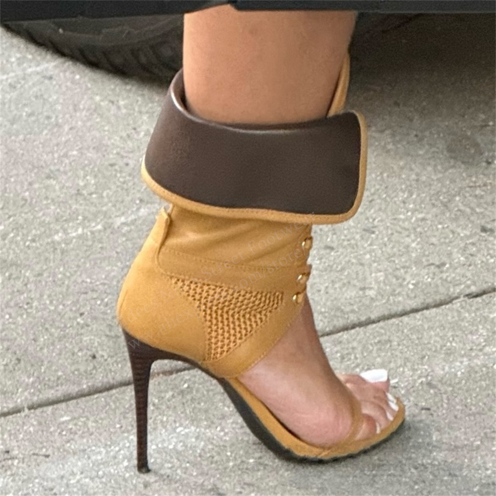 Women Open Toe Stilettos Lace  - Casual Sandal Leather ulasan dan harga