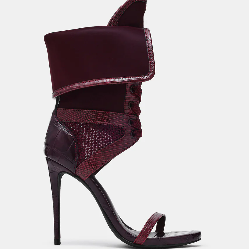 Women Open Toe Stilettos Lace  - Casual Sandal Leather ulasan dan harga